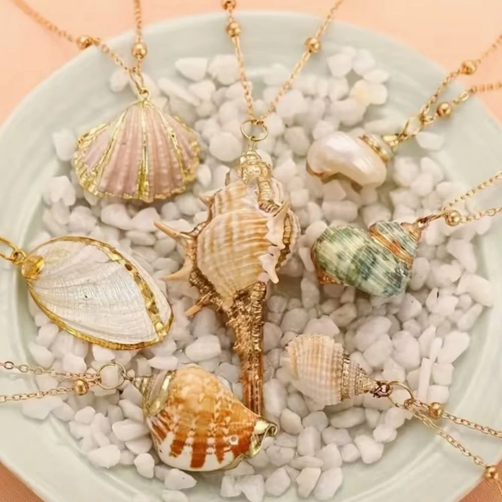 NEW ! Host pick! 🩷🤍Boho Gold alloy and Shell Pendant Necklaces $28 ECH OR BUNDLE - Picture 1 of 6